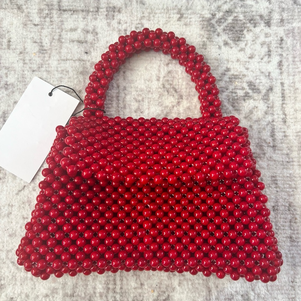 Red Beaded Handbag